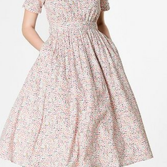 Eshakti Floral Ditsy Pattern Dress Size M. - Picture 2 of 4